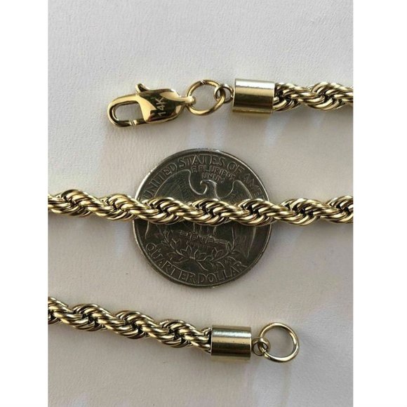 Harlembling 14k Gold Steel Thick 5mm Rope Chain - Picture 5 of 11